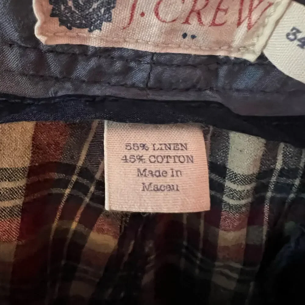 J. Crew Vintage -Bundle of 2 Madras Plaid Cotton Drawstring Shorts SZ 34​​​